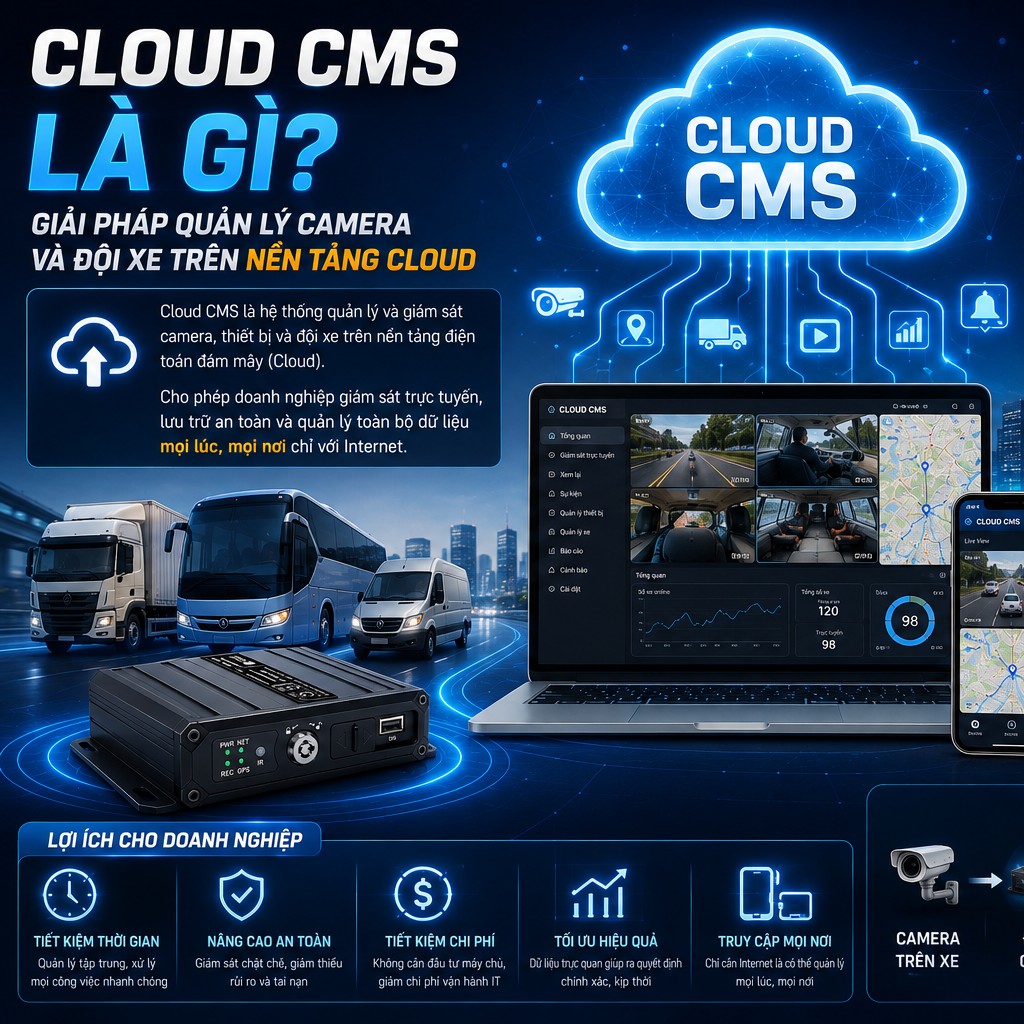 Cloud CMS Là Gì? Giải Pháp Quản Lý Camera Và Đội Xe Trên Nền Tảng Cloud